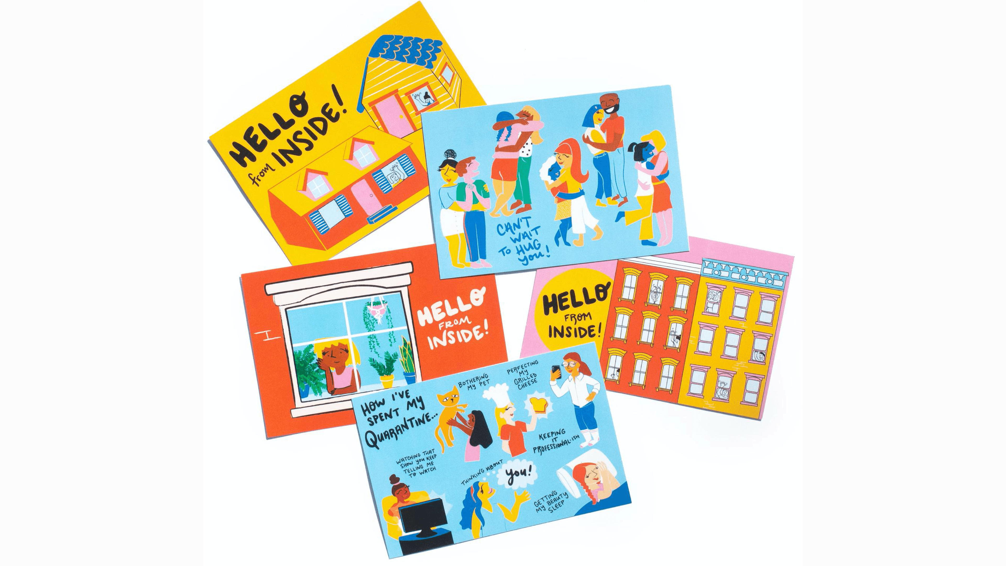 cute quarantine-themed postcards