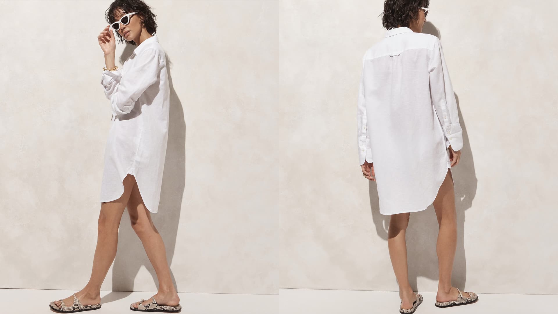 A relaxed-fit oversized beach shirt