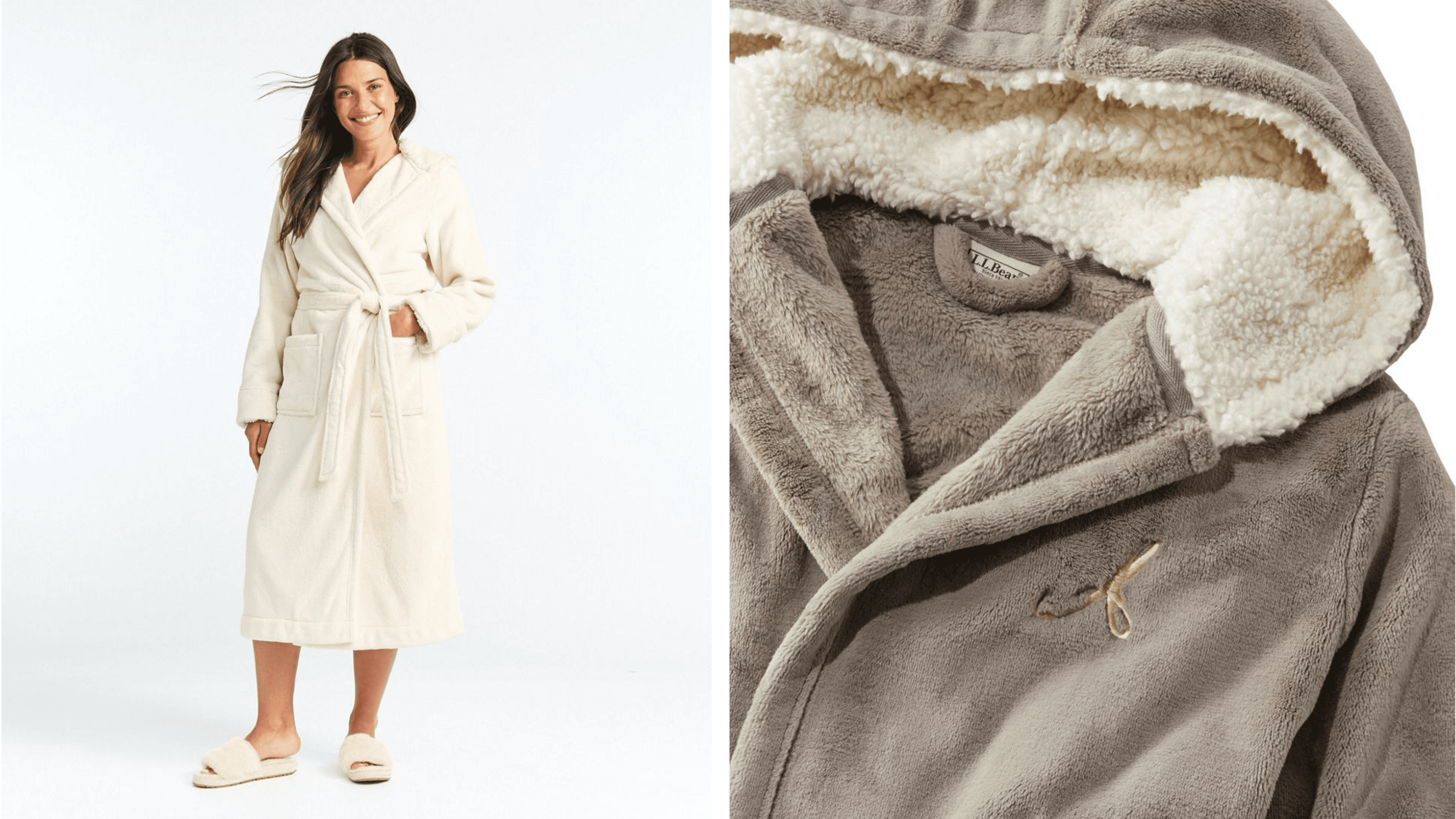 plush bathrobe with fleece and sherpa lining