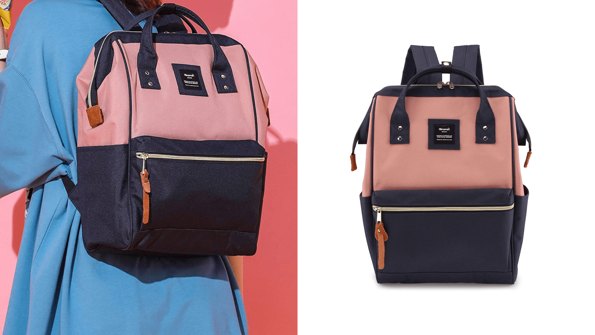 A woman with a backpack