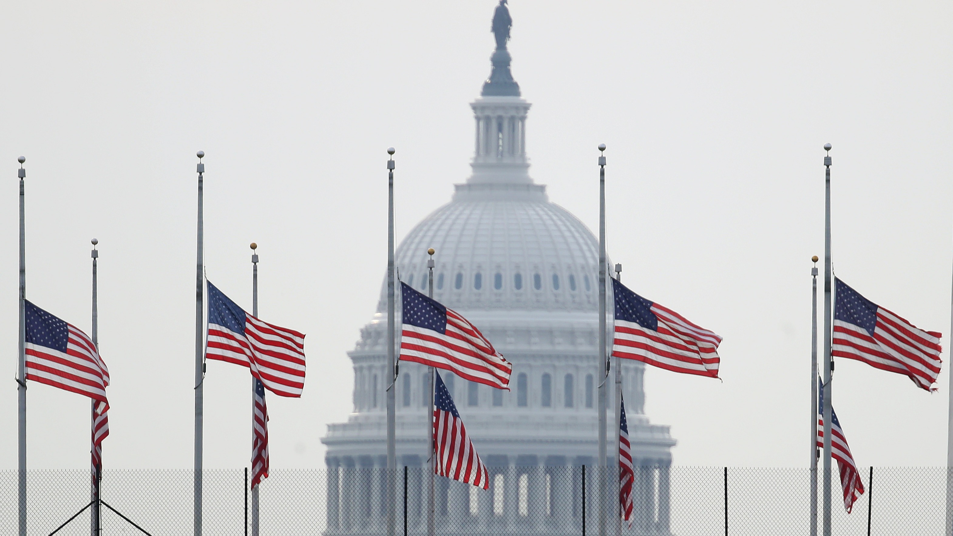 Flag flying at half mass
