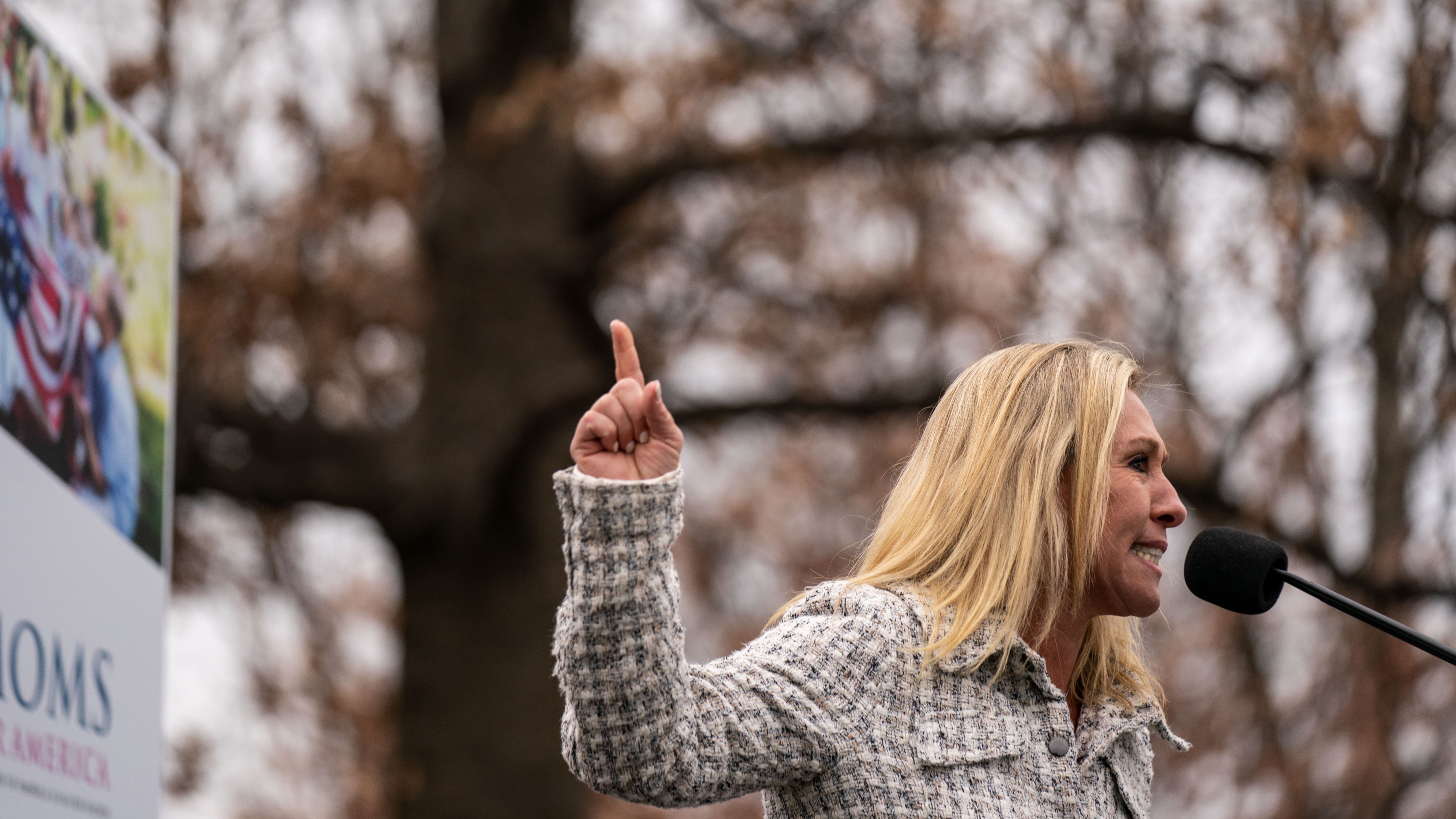 Representative Marjorie Taylor Greene (R-GA) speaks at a Moms for America Rally on the Capitol Hill grounds on Tuesday, Jan. 5, 2021.