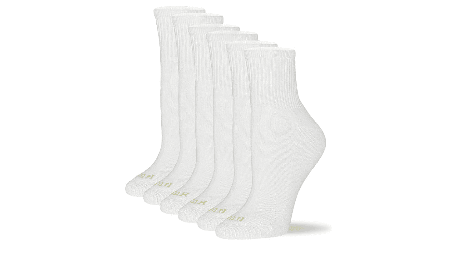 Hue Women's Mini Crew Sock 6-Pack, White, One Size