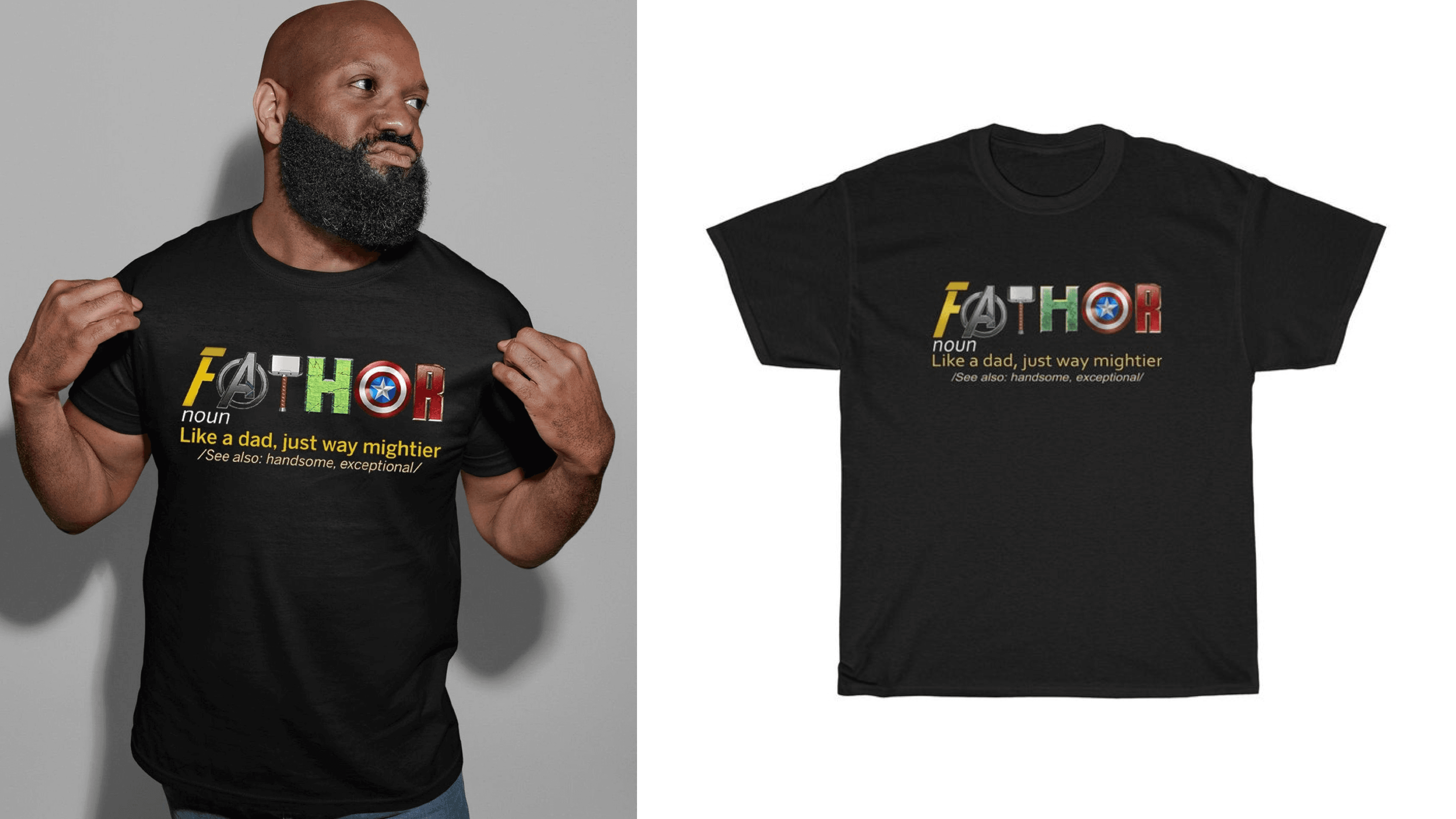 avengers-themed shirt