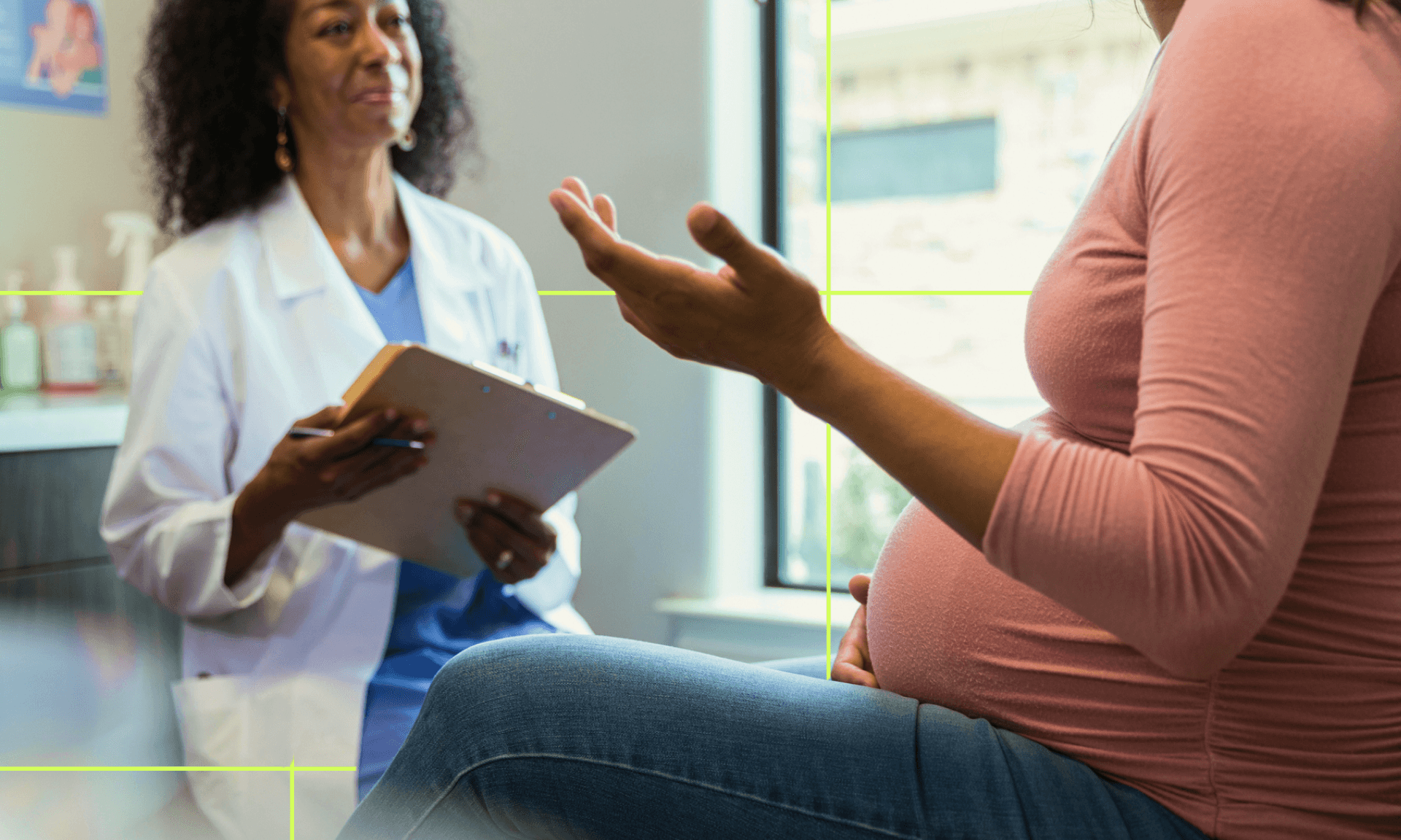 Woman talking to her gynecologist