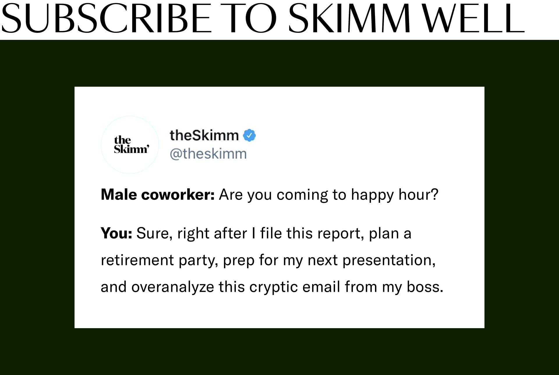 the skimm tweet about burnout